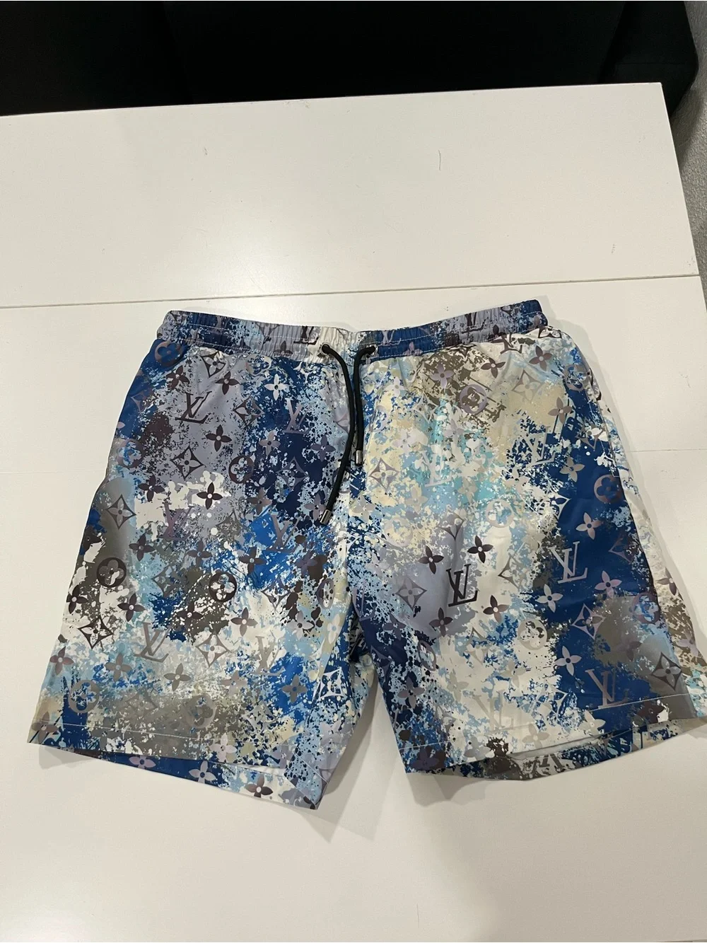 Louie Vuiton Blue Multi Monogram Swim Trunks